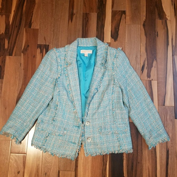 ๐๐Michael Kors Turquoise Tweed Blazer /Jacket - Picture 1 of 4